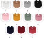 Surakey Baby Muslin Bandana Drool Lace Bibs Adjustable Bibs, Teething and Drooling Bibs Saliva Towel Clean Bibs for Newborn - Gray - Image 6